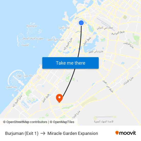 Burjuman (Exit 1) to Miracle Garden Expansion map