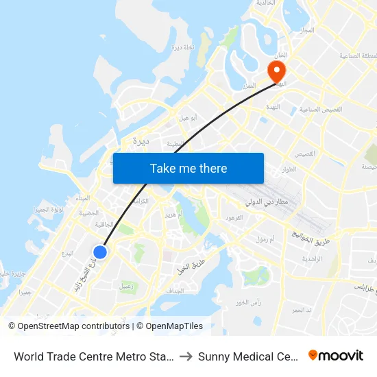 World Trade Centre Metro Station to Sunny Medical Centre map