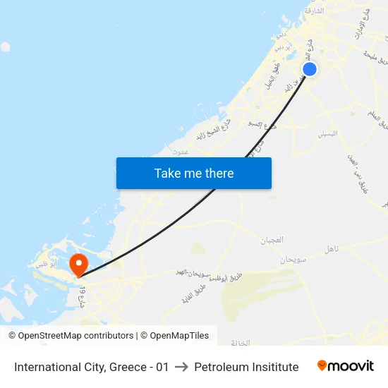 International City, Greece - 01 to Petroleum Institute map