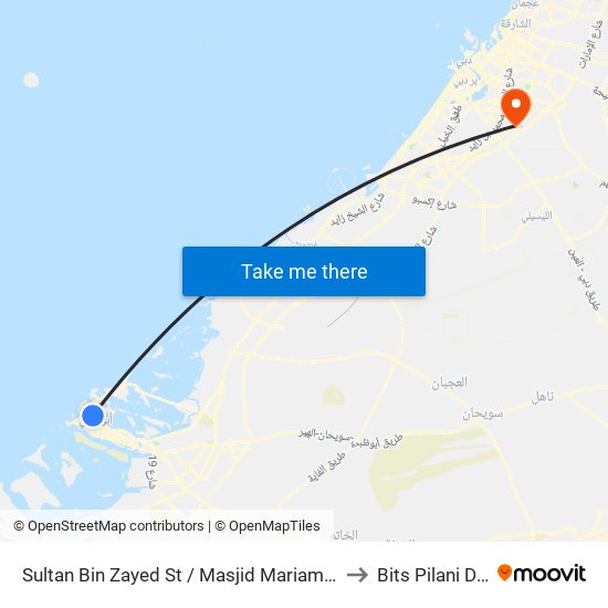 Sultan Bin Zayed St / Masjid Mariam Bint Said to Bits Pilani Dubai map
