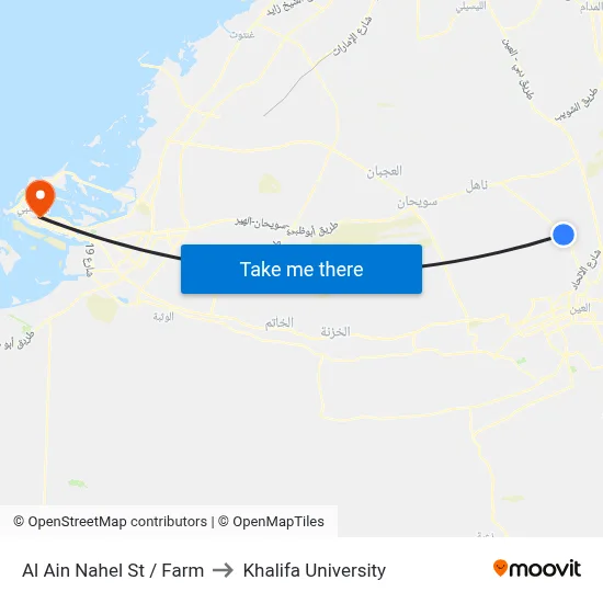 Al Ain Nahel Street / Farm to Khalifa University map