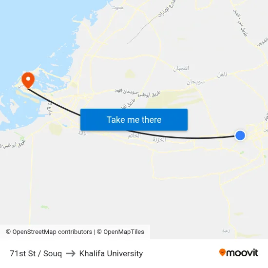 71st St  / Souq to Khalifa University map
