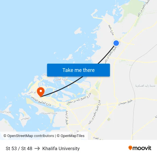 Street 53 / Street 48 to Khalifa University map