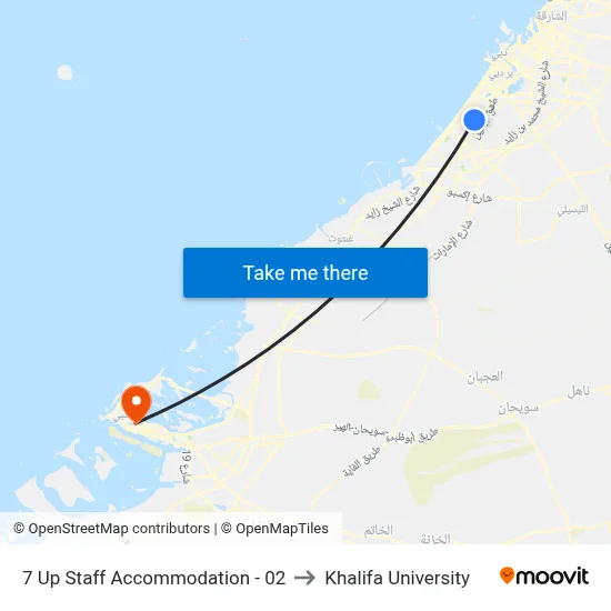 7 Up Staff Accommodation - 02 to Khalifa University map