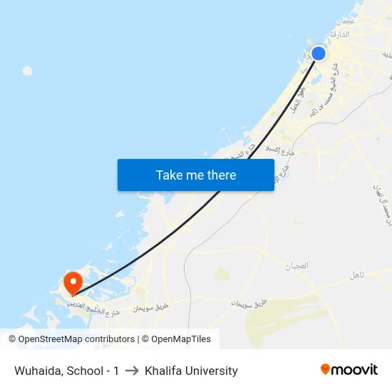 Wuhaida, School - 1 to Khalifa University map
