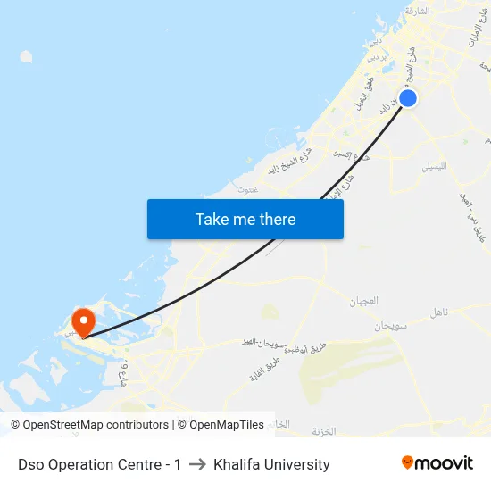 DSO Operation Centre - 1 to Khalifa University map