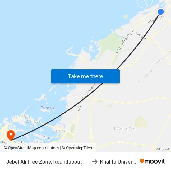 Jebel Ali Free Zone, Roundabout 8 - 02 to Khalifa University map