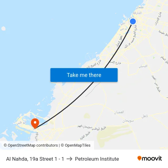 Al Nahda, 19a Street 1 - 1 to Petroleum Institute map