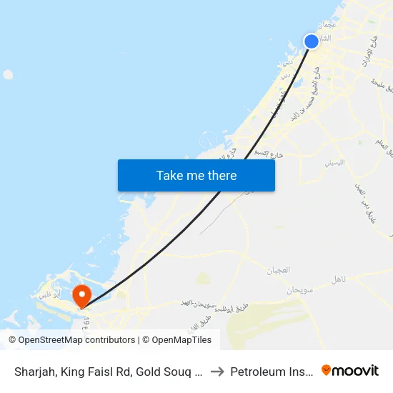 Sharjah, King Faisl Rd, Gold Souq (Old) - 01 to Petroleum Institute map