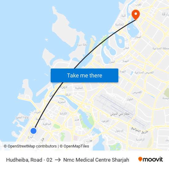 Hudheiba, Road - 02 to Nmc Medical Centre Sharjah map