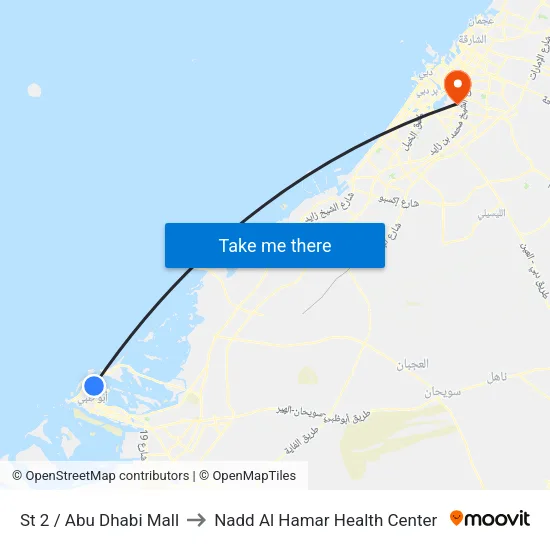 Street 2 / Abu Dhabi Mall to Nadd Al Hamar Health Center map
