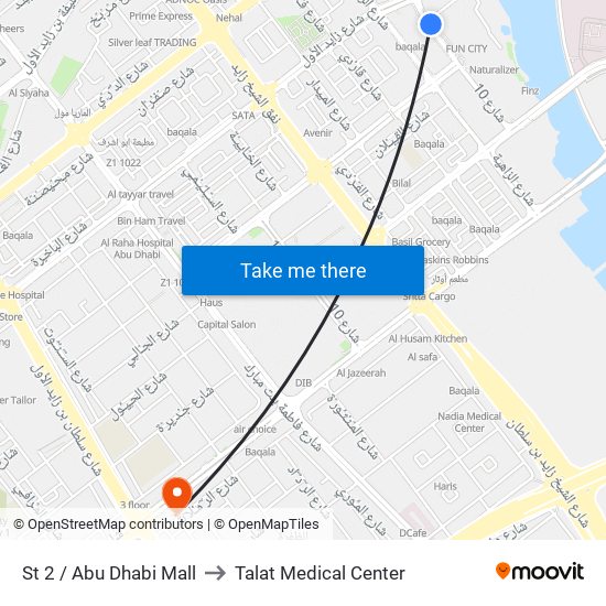 St 2 / Abu Dhabi Mall to Talat Medical Center map