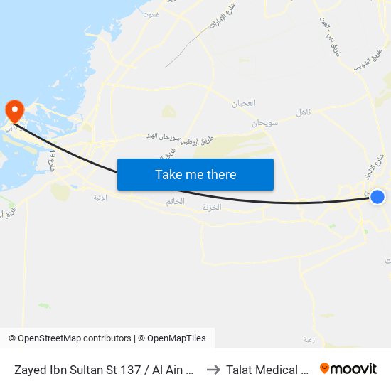 Zayed Ibn Sultan St 137 / Al Ain Bus Station to Talat Medical Center map