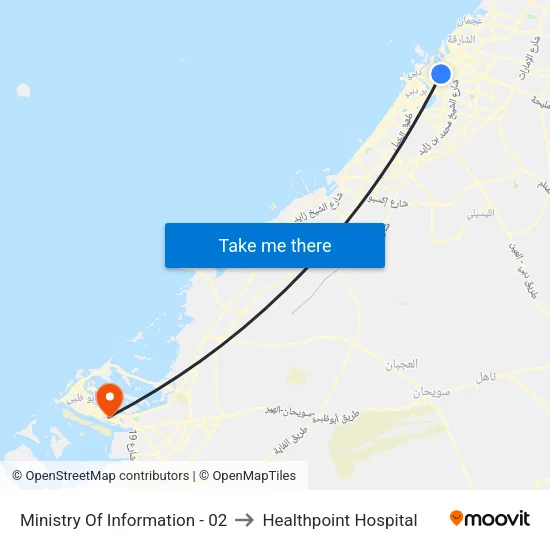 Ministry Of Information - 02 to Healthpoint Hospital map