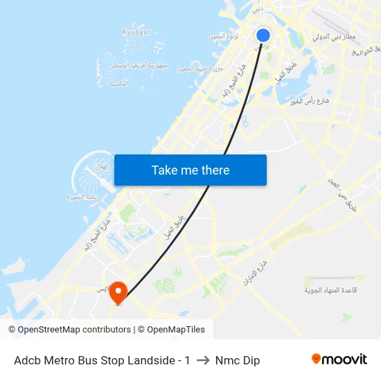 Adcb Metro Bus Stop Landside - 1 to Nmc Dip map