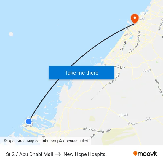 Street 2 / Abu Dhabi Mall to New Hope Hospital map