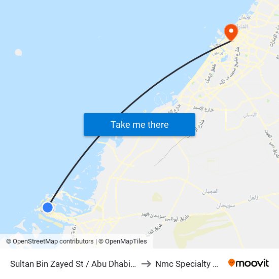 Sultan Bin Zayed St / Abu Dhabi Bus Station to Nmc Specialty Hospital map