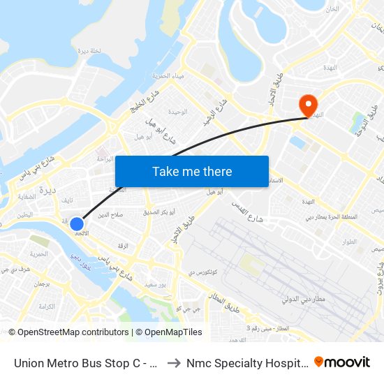 Union Metro Bus Stop C - 02 to Nmc Specialty Hospital map