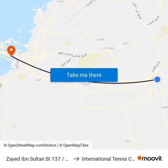 Zayed Ibn Sultan St 137 / Al Ain Bus Station to International Tennis Centre Stadium map