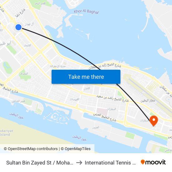 Sultan Bin Zayed St / Mohamed Bin Khalifa St to International Tennis Centre Stadium map