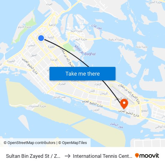 Sultan Bin Zayed St / Zayed 1st St to International Tennis Centre Stadium map