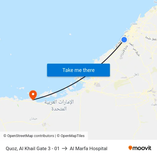 Quoz, Al Khail Gate 3 - 01 to Al Marfa Hospital map