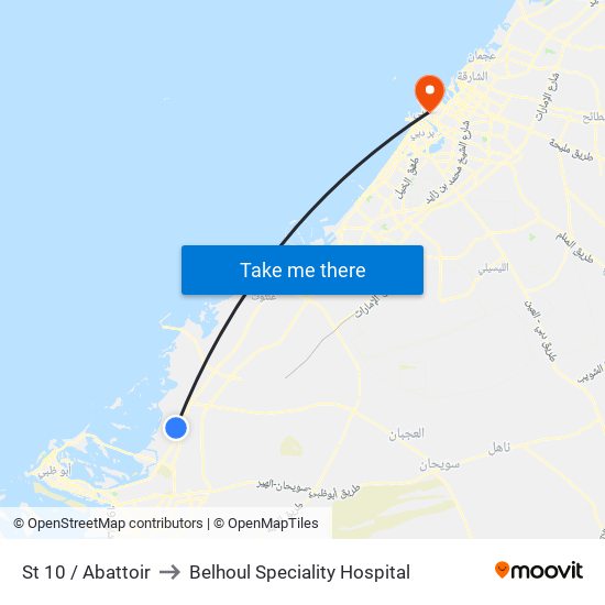 St 10 / Abattoir to Belhoul Speciality Hospital map