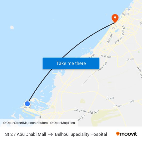 St 2 / Abu Dhabi Mall to Belhoul Speciality Hospital map