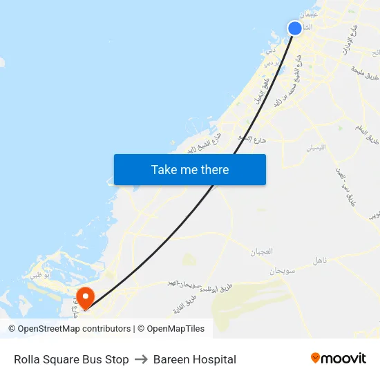 Rolla Square Bus Stop to Bareen Hospital map