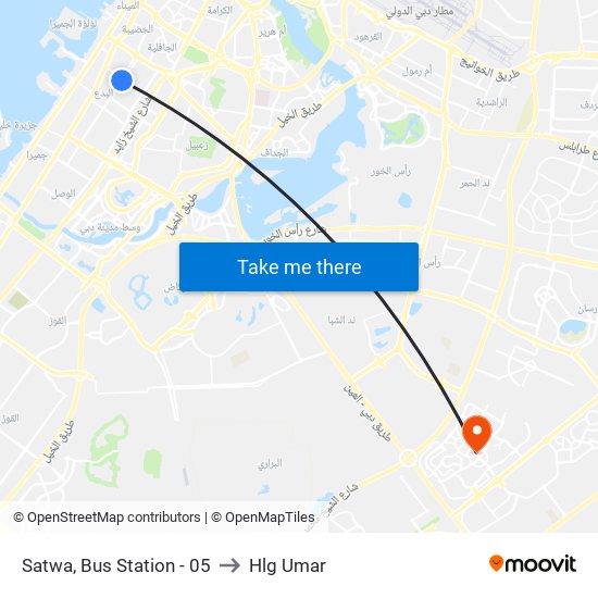 Satwa, Bus Station - 05 to Hlg Umar map