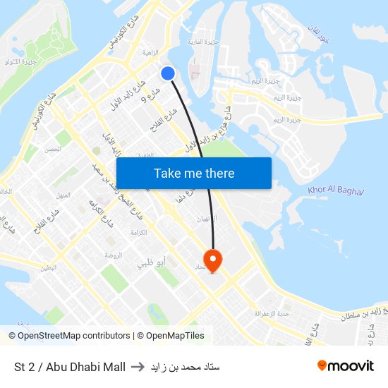 St 2 / Abu Dhabi Mall to ستاد محمد بن زايد map