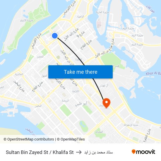 Sultan Bin Zayed St / Khalifa St to ستاد محمد بن زايد map