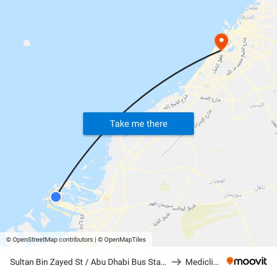 Sultan Bin Zayed St / Abu Dhabi Bus Station to Mediclinic map