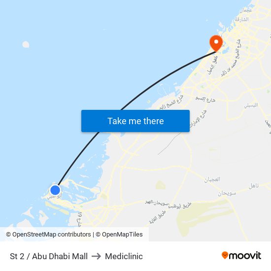 St 2 / Abu Dhabi Mall to Mediclinic map