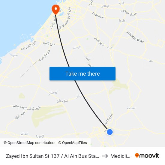 Zayed Ibn Sultan St 137 / Al Ain Bus Station to Mediclinic map