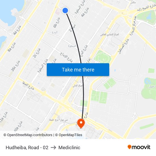 Hudheiba, Road - 02 to Mediclinic map