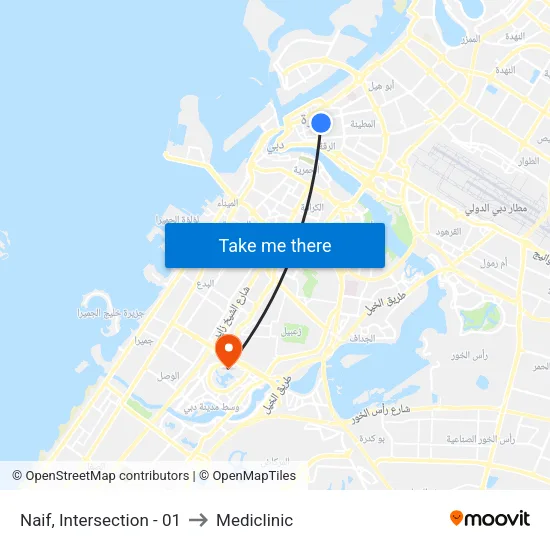 Naif, Intersection - 01 to Mediclinic map