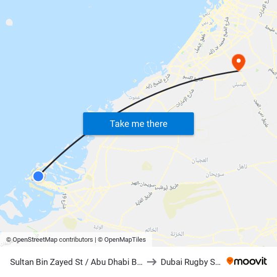 Sultan Bin Zayed St / Abu Dhabi Bus Station to Dubai Rugby Sevens map