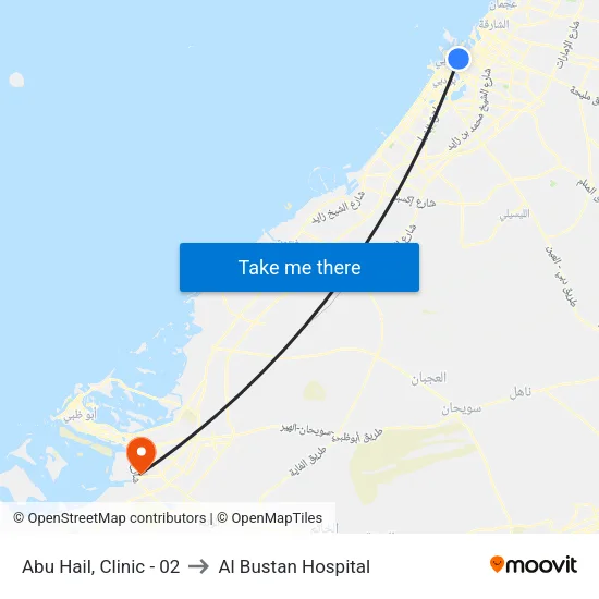 Abu Hail, Clinic - 02 to Al Bustan Hospital map