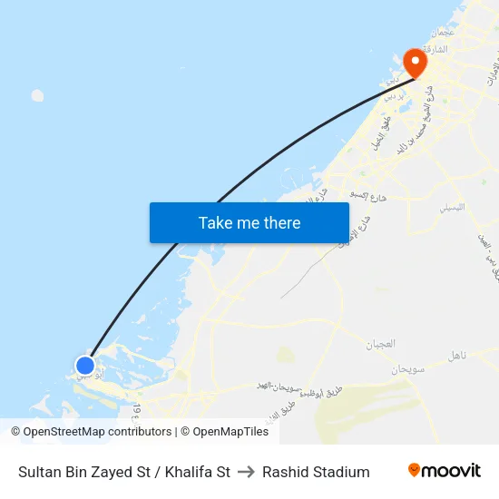 Sultan Bin Zayed Street / Khalifa Street to Rashid Stadium map
