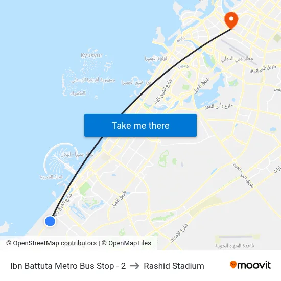 Ibn Battuta Metro Bus Stop - 2 to Rashid Stadium map