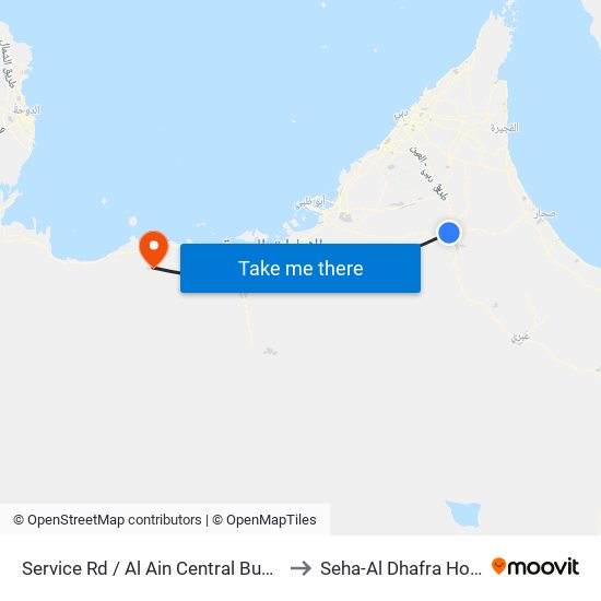 Service Rd  / Al Ain Central Bus Station to Seha-Al Dhafra Hospital map