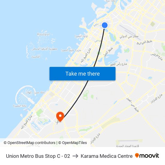 Union Metro Bus Stop C - 02 to Karama Medica Centre map