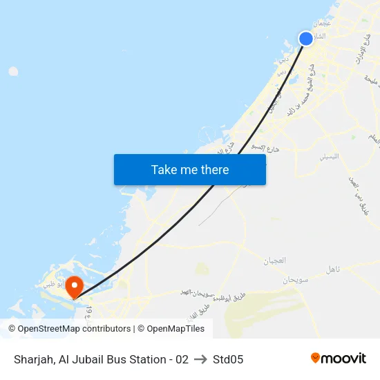 Sharjah, Al Jubail Bus Station - 02 to STD05 map