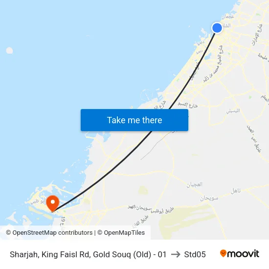 Sharjah, King Faisal Road, Gold Souk (Old) - 01 to STD05 map