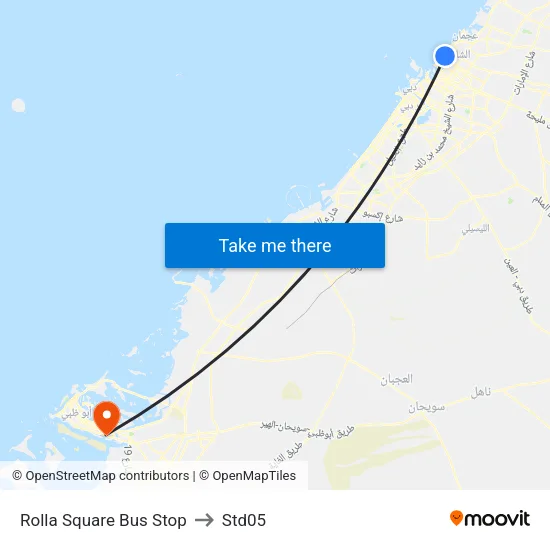 Rolla Square Bus Stop to STD05 map