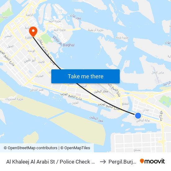Al Khaleej Al Arabi St / Police Check Point to Pergil.Burjeel map