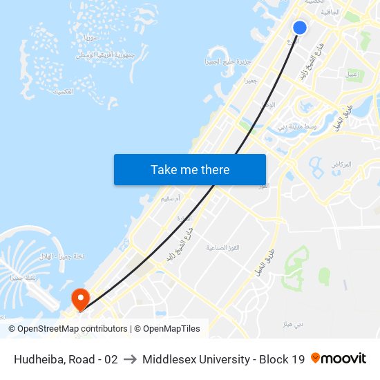 Hudheiba, Road - 02 to Middlesex University - Block 19 map