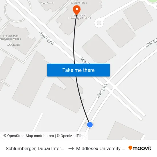 Schlumberger, Dubai Internet City - 02 to Middlesex University - Block 19 map