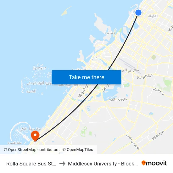 Rolla Square Bus Stop to Middlesex University - Block 19 map